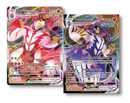 Carta Pokémon Urshifu vmax Vmax c/ Muita Vida Hp Alto + Brinde em