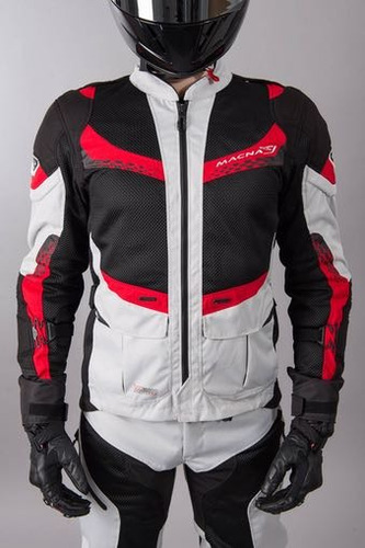Imagen 6 de 10 de Campera Cordura Macna Furio Negro-gris-rojo