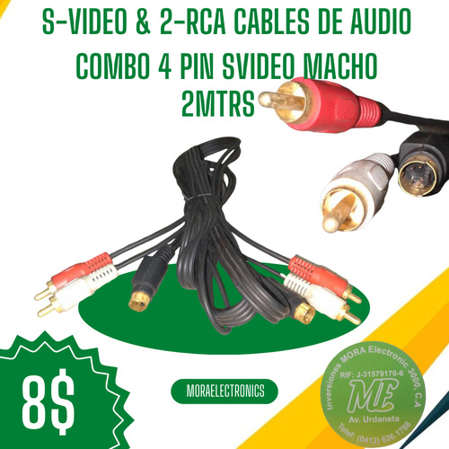 S-video Y 2-rca Cables De Audio Combo 4 Pin Svideo Macho