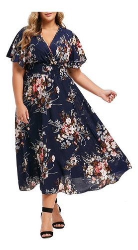 O Plus Vestido De Mujer De Talla Grande Con Estampado Floral