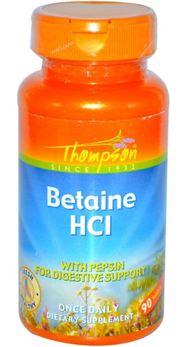 Betaina Hcl 324 Mg +39 Mg De Pepsina - 90 Tabletes Cod. 191 Sabor Val: 04/26