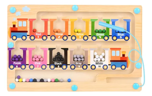 Wisplye Tren De Madera Navideño Magnético – Juguete Educativo Montessori De 14 Piezas Para Niños De 4 A 6 Años