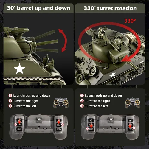 Rc Tank Dbshoot M4a3 Sherman 1/18 Metal Tracks 60 Minutos De