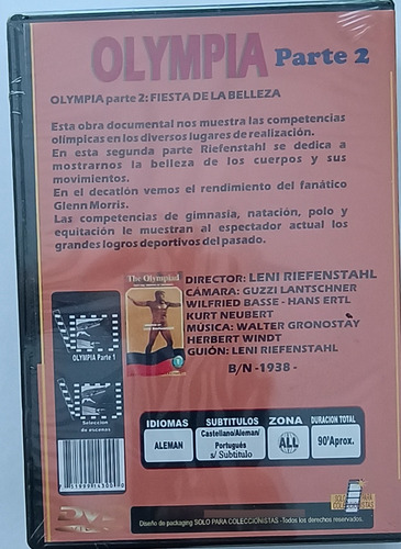 Dvd Olympia Juegos Olímpicos En Berlin 1936