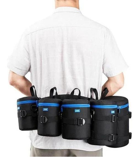 Chaleco con cinturón para objetivo JJC y funda de cámara flash