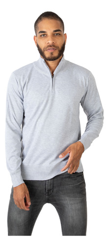 Sweater Hombre Medio Cierre Tejido Suave Henry Dupre
