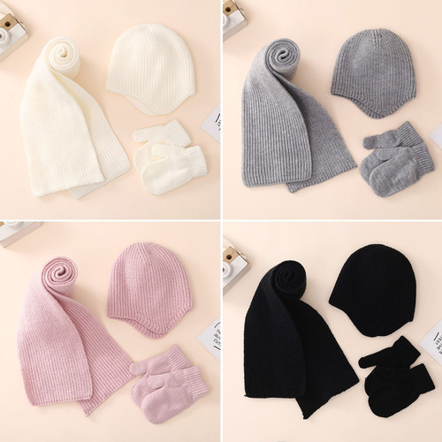 Set De Gorro Y Guantes Cálidos, Gorro Y Guantes Tejidos Para