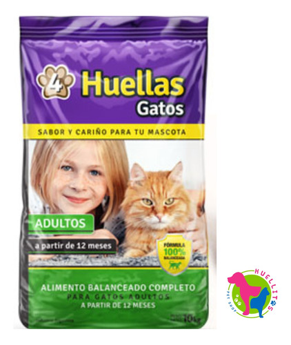 4 Huellas Aliemento Gato Adulto X10kg - Huellitas Pet Shop