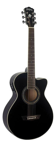 Guitarra Electroacústica Washburn Festival EA10 para diestros black brillante