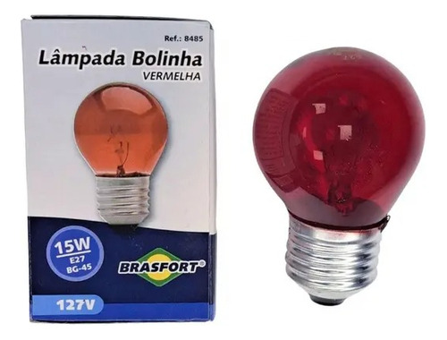 Lampada Bolinha Vermelha 15w 127v Incandescente