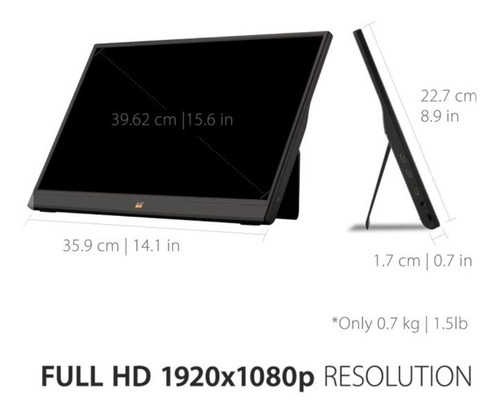 Imagen 6 de 12 de Monitor gamer ViewSonic VA1655 LCD TFT 16" negro 100V/240V