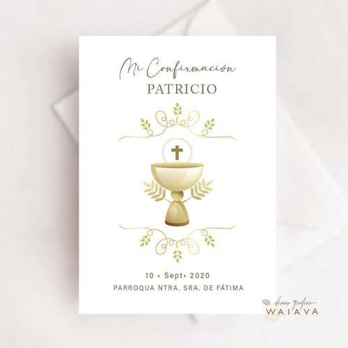 Imagen 4 de 10 de Estampas Confirmación Tarjetas Nenes X 4u