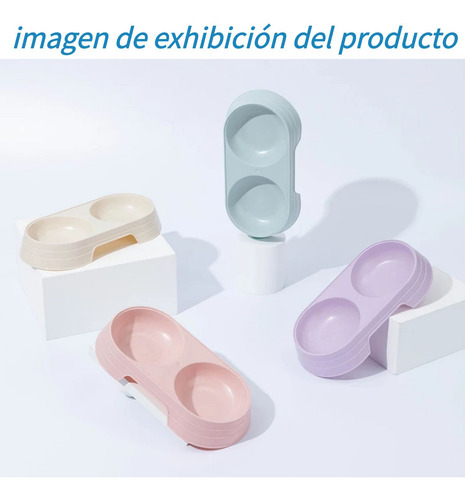 Juego De 4 Platos Dobles Para Mascotas (cachorro Y Gatos)