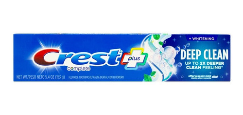 Crest Plus Pasta Dental Deep Clean Fluor Menta Efervescente