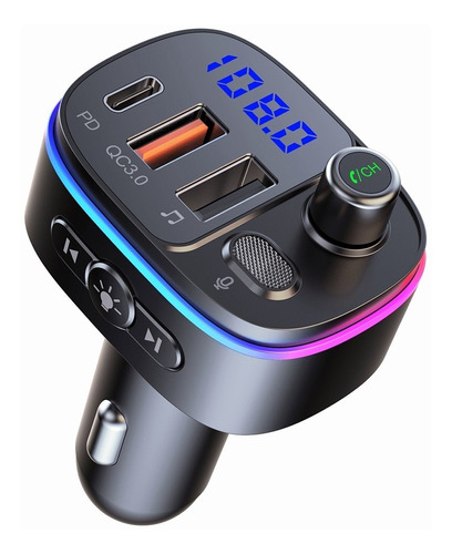 Transmisor Fm Bluetooth Asistente Voz & Qc3.0 Pd Para Carro