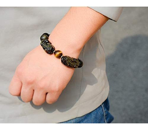 Zb Pulseira De Obsidiana Dourada Para Riqueza Feng Shui