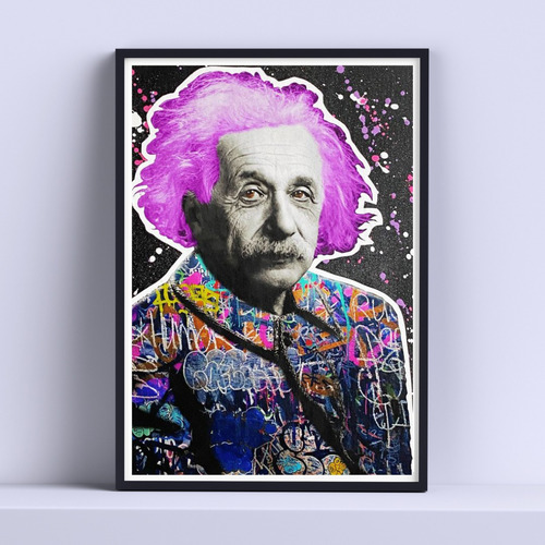 Cuadro Albert Einstein Pop Art 30x40cm Listo P Colgar