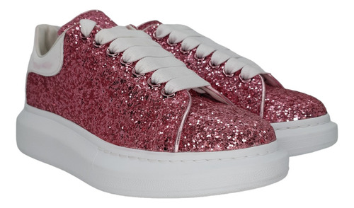 Alexander Mcqueen Tenis Multicolor Shell Glitter Oversized