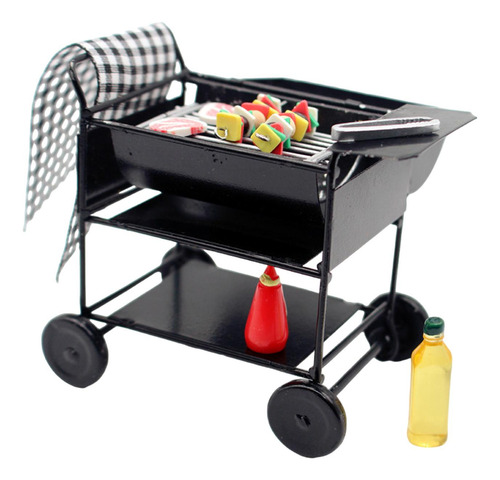 Parrilla De Barbacoa En Miniatura Para Casa De Muñecas