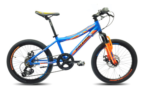 Bicicleta Mtb R20 Raleigh Rowdy 7v Azul, Naranja Y Negro