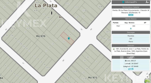 Terreno En Venta Av 66 E/ 16 Y 17 - Ideal Inversor Zonificacion Uc/2b -