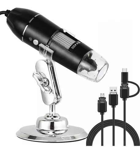 Microscopio Digital 3 En 1 Usb, Micro Y Tipo C 1600x