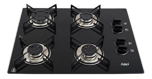 Fogão Cooktop 4 Bocas À Gás Glp Super Automático Preto