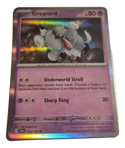 Greavard Holo Rare   Pokémon Tcg Original+10 Cartas