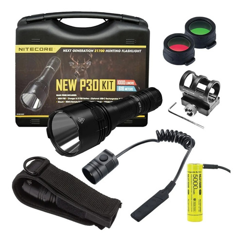 Linterna Nitecore New P30 Tactica Kit De Caza 1000 Lúmens