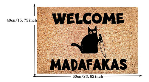 ./dark Cat Welcome Madafakas Full Print Doormat