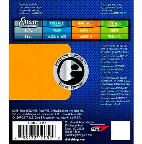 Corda Para Guitarra 010 Light Elixir