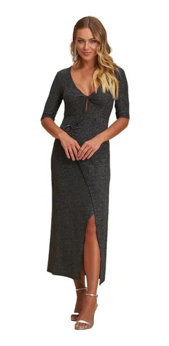 Vestido transpassado on sale lurex
