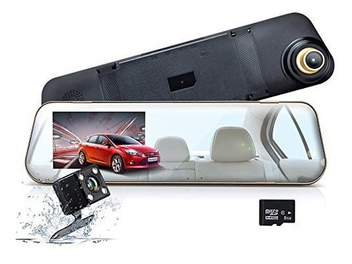 Mirror Dash Cam, Cámara Wonyered 1080p De 4.3 Pulgadas, Cáma