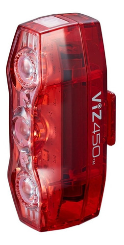 Luz Bicicleta Trasera | Cateye Viz-450 Lumens - 65 Hs - Usb Color Rojo