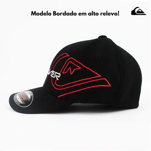 Boné Quiksilver Flexfit Juvenil P Transfer Square Black New