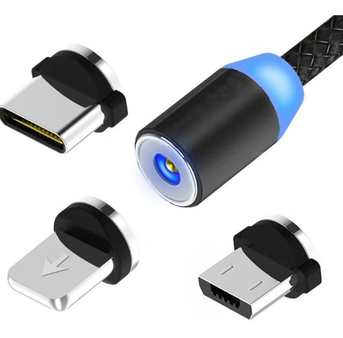 Imagen 4 de 10 de Cable Magnetico Cargador Micro Usb Tipo C iPhone Compatible
