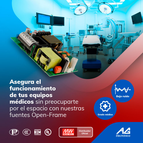 Fuente Open Frame Medico 181w 27v/6.7a Mean Well Lop-300-27