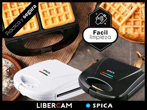 Waflera Electrica Antiadherente Wafles Teflon Color Blanco