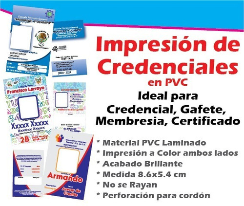 30 Credenciales De Pvc (impresas A Color Ambos Lados)