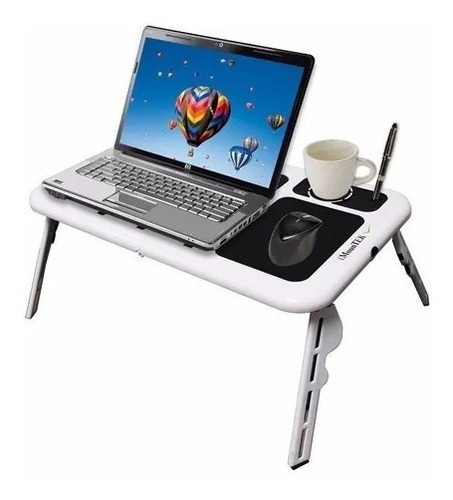 Mesa Con Cooler Para Laptop Posa Vaso Y Mouse Pad