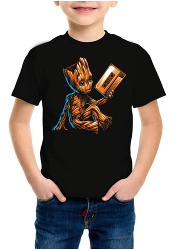 Playera Niño Cuello  Redondo Guardianes Baby Groot