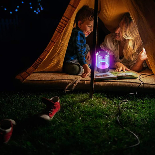Bocina Bluetooth Portátil Altavoz Inalámbrico Con Luces Led Color Negro