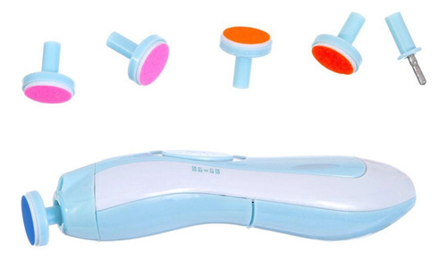 Kit Lixa De Unha Elétrico Para Bebê Com Estojo Buba Cor Branco e Azul