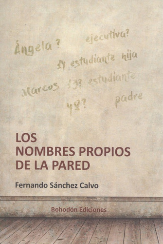 Los Nombres Propios De La Pared Sanchez Calvo, Fernando Boho