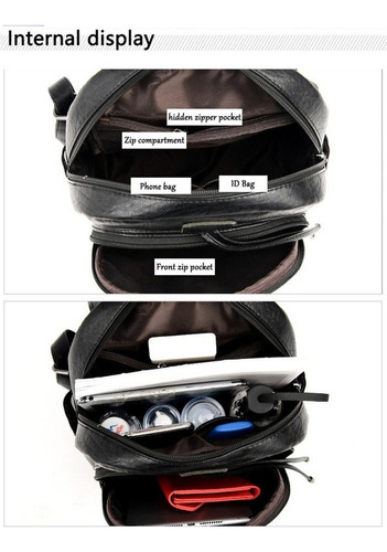 Mochila Impermeable De Piel Suave Para Mujer.