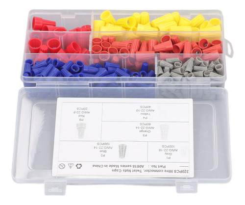 Juego De Conectores Colorful Wire Caps, 320 Piezas, Multifun