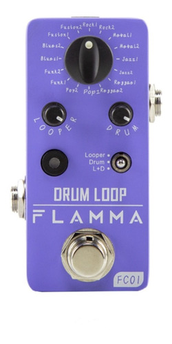 Flamma Drum Loop Fc01 Pedal Máquina De Ritmos + Looper Color Lila