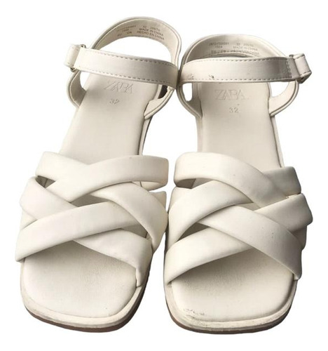 Sandalias Nena Color Crema Zara Talle 32 Cruzada Con Velcro 