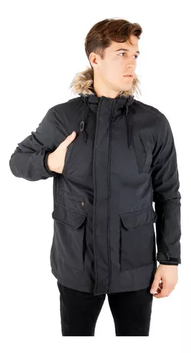 Campera Hombre Parka Abrigo Capucha Con Y Reguladores