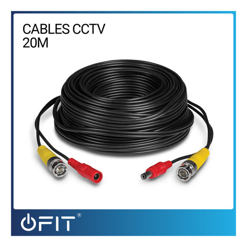 Imagen 2 de 10 de Cable Camara Cctv Bnc Y Tension Hikvision Dahua 20m